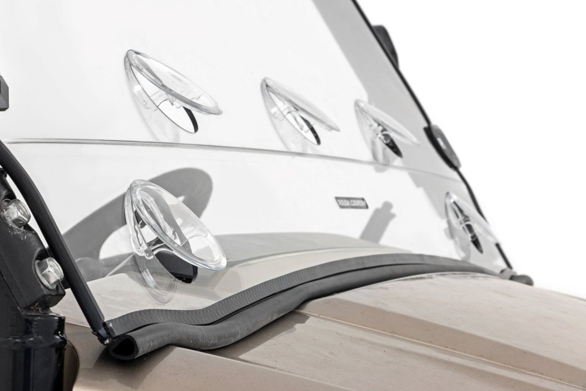 Kawasaki Mule PRO-FXT Ranch Edition Vented Full Windshield - Rough Country - Scratch Resistant - '16-'23